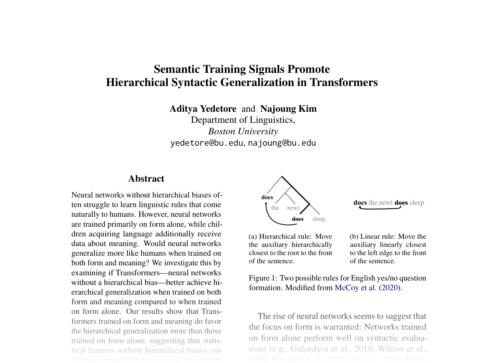 [Semantic Training Signals Promote Hierarchical Syntactic Generalization in Transformers 🔗](https://aclanthology.org/2024.emnlp-main.235.pdf)