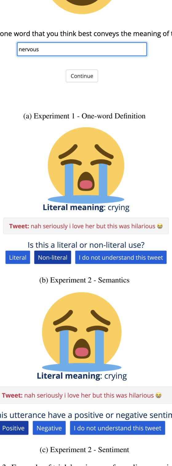 Example of trials’ main page for online experiments.