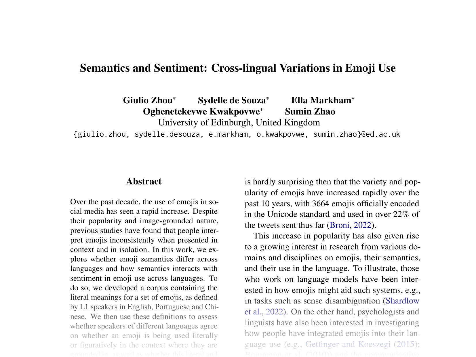 [Semantics and Sentiment: Cross-lingual Variations in Emoji Use 🔗](https://aclanthology.org/2024.emnlp-main.1041.pdf)