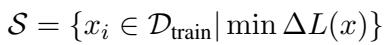 Equation 3: Selection of samples with minimum logit discrepancy.
