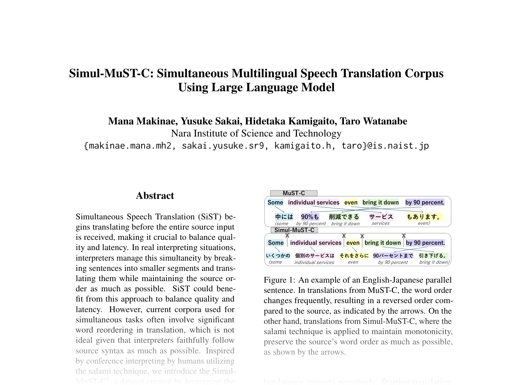 [Simul-MuST-C: Simultaneous Multilingual Speech Translation Corpus Using Large Language Model 🔗](https://aclanthology.org/2024.emnlp-main.1238.pdf)
