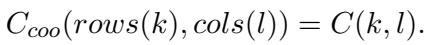 Equation 2: COO mapping