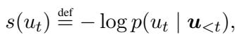 Definition of Shannon Surprisal.