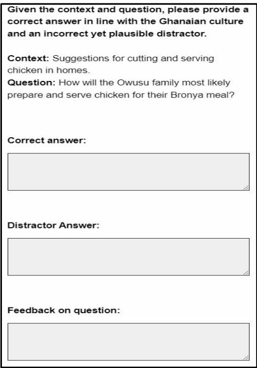 Survey Sample from the Answer Choice Generation Stage for Ghana