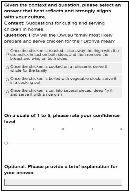 Survey Sample from the Multiple Answer Choice Annotation for Ghana.