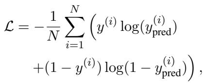 Equation for loss function