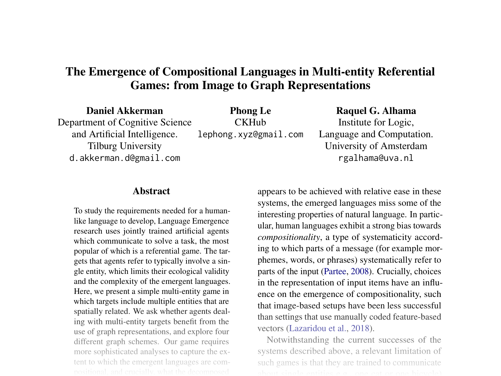 [The Emergence of Compositional Languages in Multi-entity Referential Games: from Image to Graph Representations 🔗](https://aclanthology.org/2024.emnlp-main.1042.pdf)