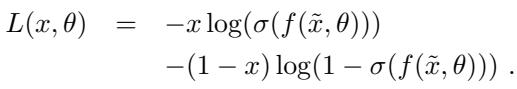 Cross-entropy cost function with sigmoid reconstruction.